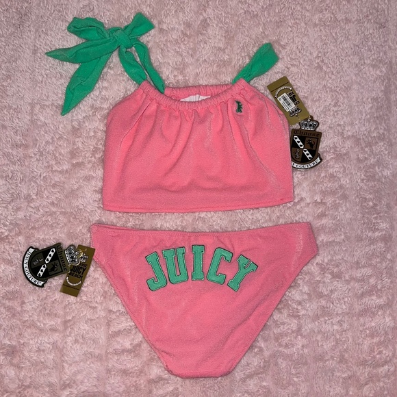 NWT JUICY COUTURE Mrs. Robinson Bikini Tankini Swimsuit Womens XL Pink Rare Find - Picture 3 of 9